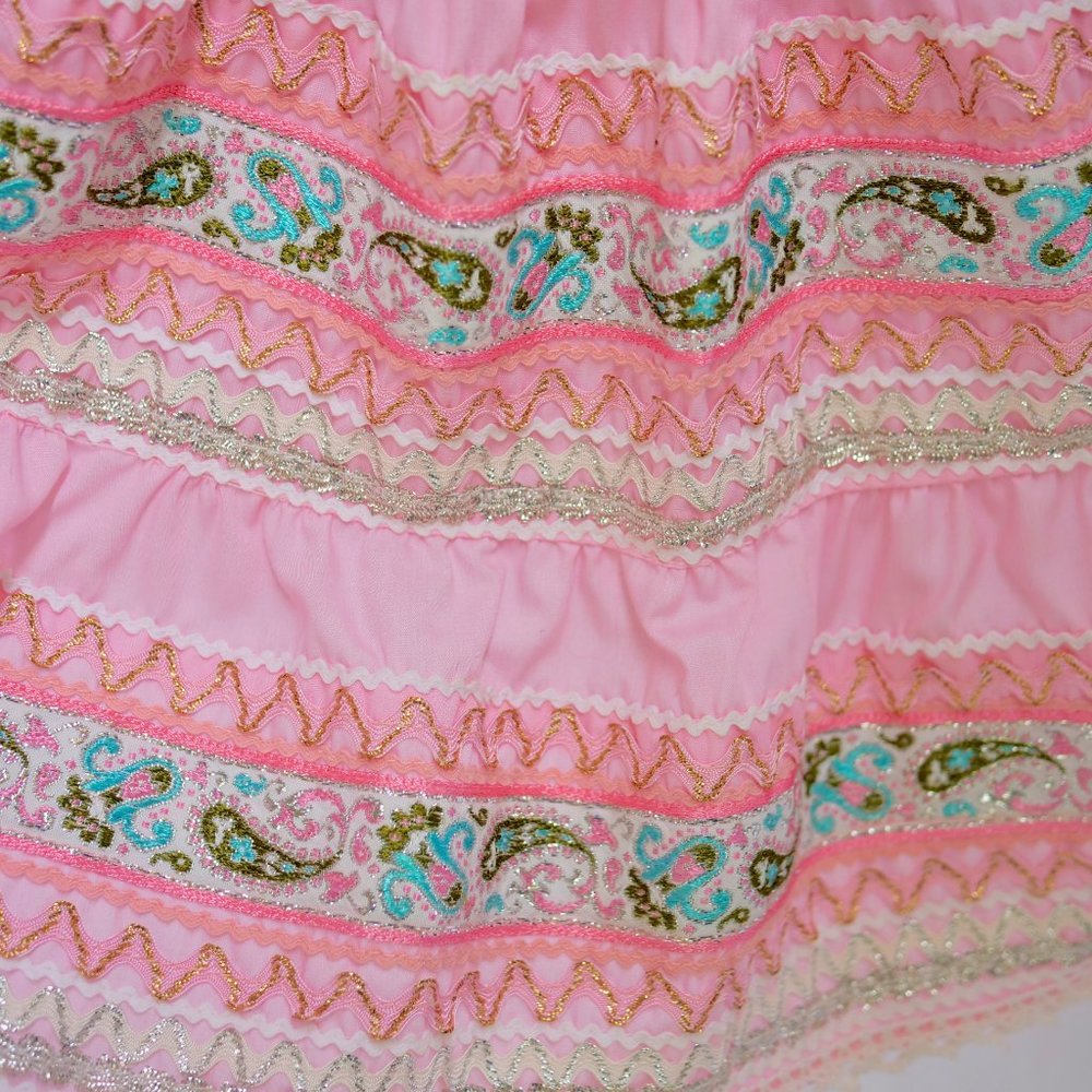 vtg 50s JEANETTES SOUTHWEST Pink Full Pleated Skirt & Top Set Swing Rockabilly 8 - Picture 14 of 15